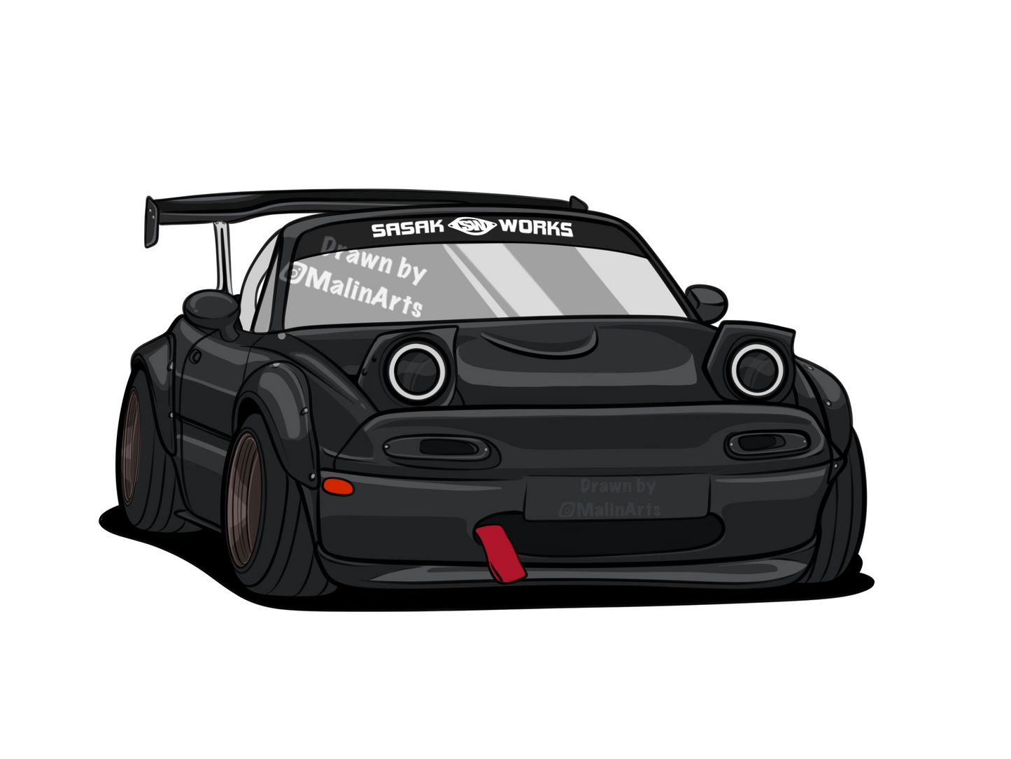 Custom digital car portrait Simple