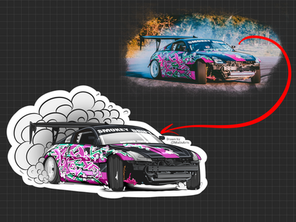 Custom digital car portrait Simple