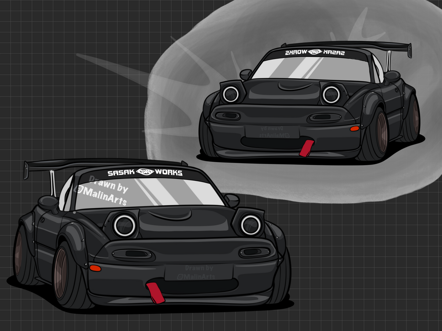 Custom digital car portrait Simple