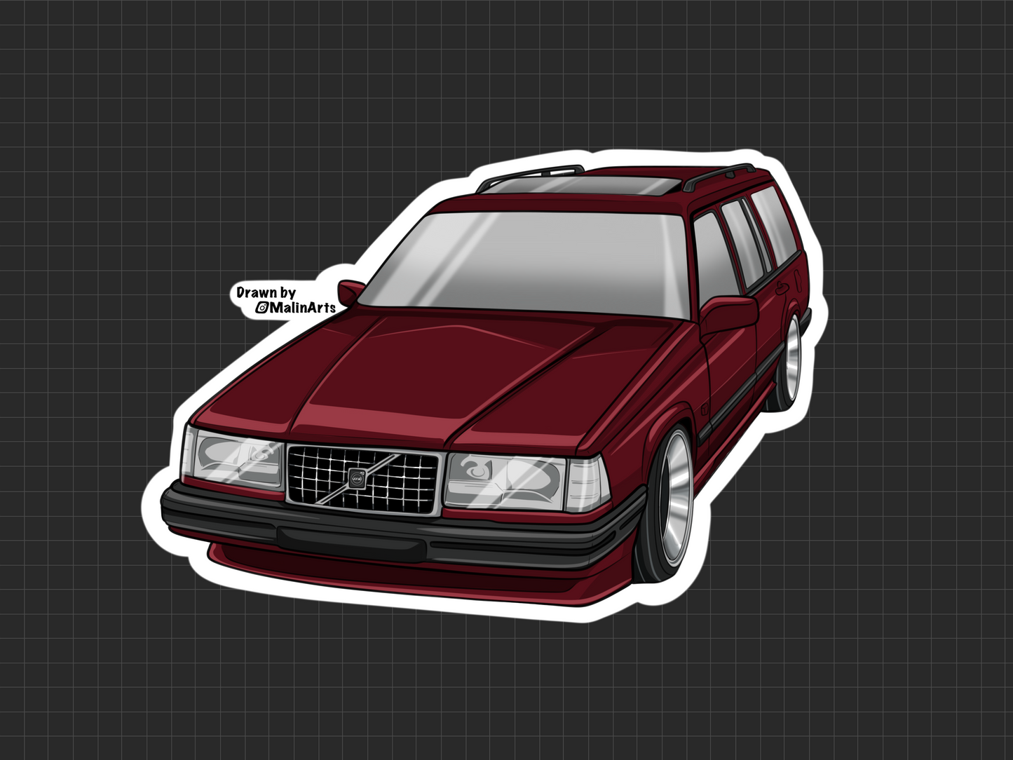 Custom digital car portrait Simple